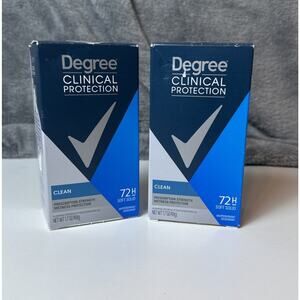 2 Pack Degree Men Antiperspirant Deodorant Clean 72-Hour‎ Sweat 1.7 Oz Exp1/25